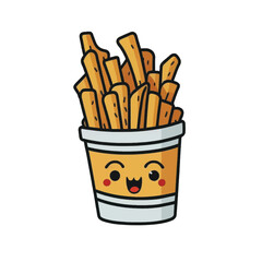 Crispy and Golden: A Perfectly Cooked French Fry Vector Illustration