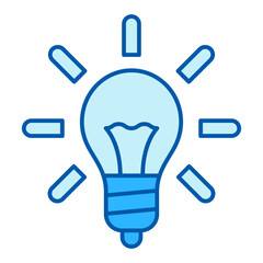 Incandescent light bulb shines - icon, illustration on white background, similar style