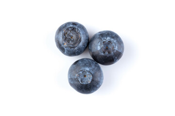 Blueberries on white background