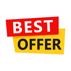 Best Offer sale label. Vector illustration. Isolated on white background