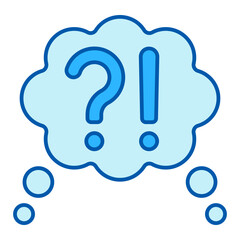 Question and exclamation marks in thought - icon, illustration on white background, similar style