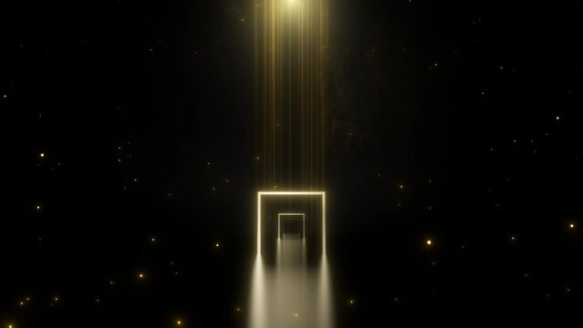 Door in Light Abstract Line Speed seamless loop. 3D rendering. Futuristic VJ motion graphics, EDM club concert and high tech background. Projection mapping, light speed hyperspace concept. 
