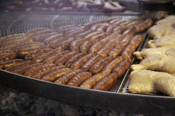 Grilled sausage on the street