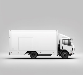 white delivery truck mockup Generative AI