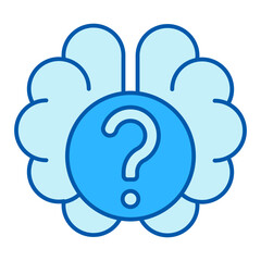 Question, reflections in the brain - icon, illustration on white background, similar style