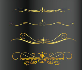 Gold border ornament, Swirl border ornament 