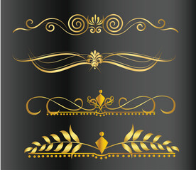 Golden border ornament, Swirl border ornament 