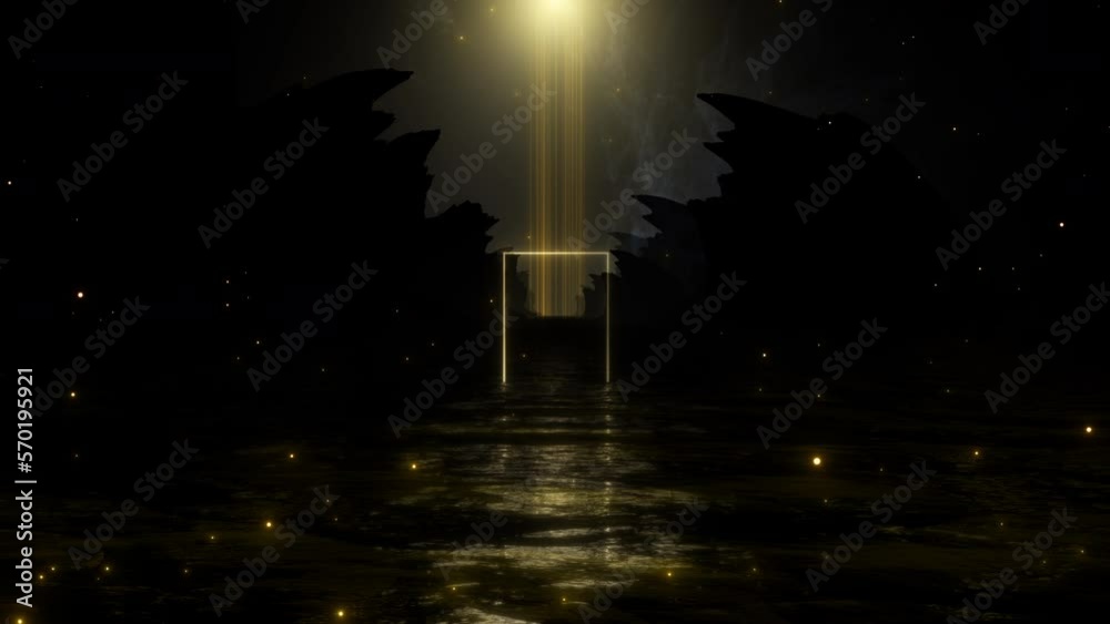 Sticker door in light abstract line speed seamless loop. 3d rendering. futuristic vj motion graphics, edm cl