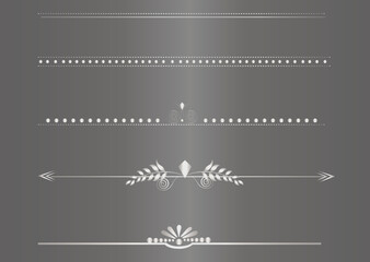 Silver Dividers Ornamental illustration, Decorative Linear Pattern 