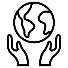 hand earth icon