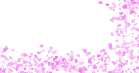 Corazones rosas en fondo transparente.