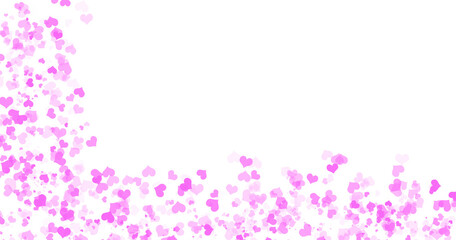 Corazones rosas en fondo transparente.