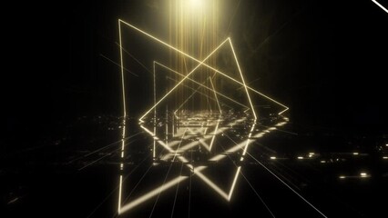 Travel in Light Abstract Line Speed seamless loop. 3D rendering. Futuristic VJ motion graphics, EDM club concert and high tech background. Projection mapping, light speed hyperspace concept. 