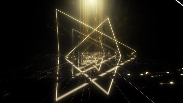 Travel in Light Abstract Line Speed seamless loop. 3D rendering. Futuristic VJ motion graphics, EDM club concert and high tech background. Projection mapping, light speed hyperspace concept. 