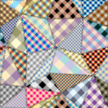 Geometric abstract pattern. Intersection patchwork plaid style