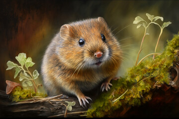Kleiner süßer Hamster im Wald / Tierwelt