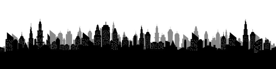 City background. Skyline banner. City vector. Town background.