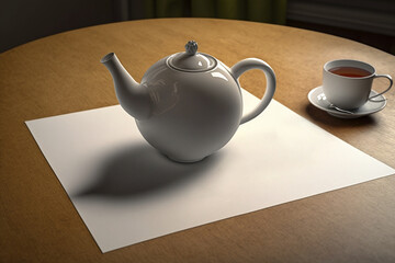 Top View Tea and Cinnamon a Cup of Herbal Tea Made with Generative AI