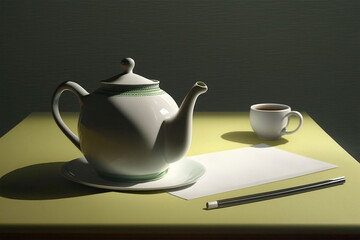 Top View Tea and Cinnamon a Cup of Herbal Tea Made with Generative AI