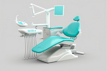 Modern Dental Chair on a White Background Dental Made with Generative AI