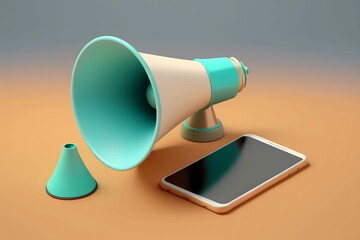 Megaphone and Mobile Phone Advertising and Promo Made with Generative AI