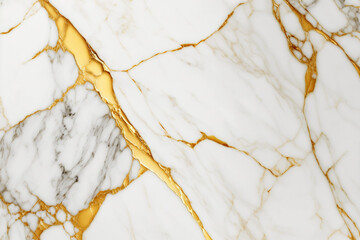 Golden and white marble background pattern. Generative ai.