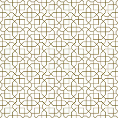 Seamless arabic geometric ornament in brown color.