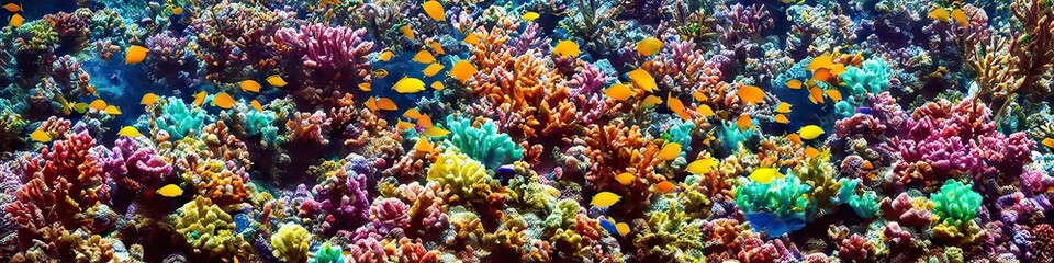 Fototapeta na wymiar Colorful coral reef - underwater ecosystem filled with all manner of life by generative AI