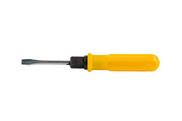 Yellow screwdrivers tools on transparent background