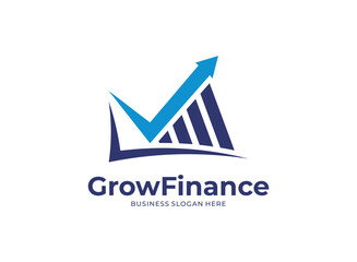 Logo vector icon Grow Finance desigsn Template