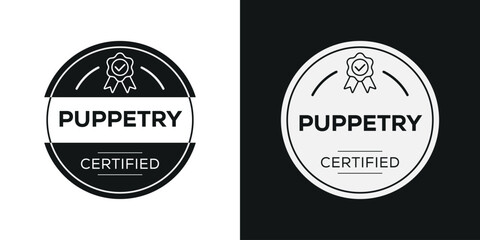 Fototapeta na wymiar Creative (Puppetry) Certified badge, vector illustration.
