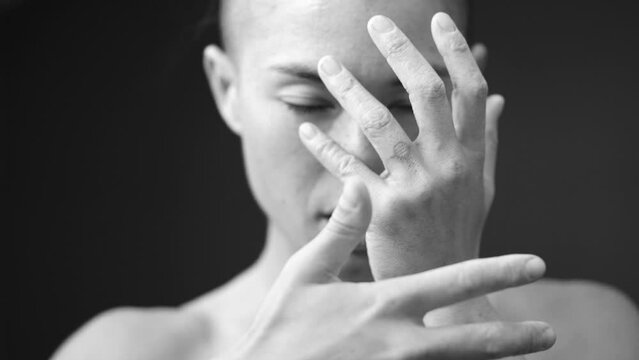 Slow motion contemporary dancer movement portrait