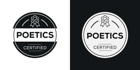 Fototapeta premium Creative (Poetics) Certified badge, vector illustration.