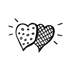 Heart doodle icon, hand drawn love symbol
