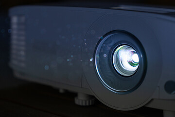 Home theater projector in the dark	