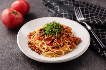 大豆ミートのボロネーゼパスタ