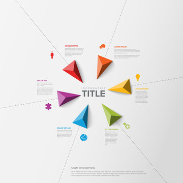 Vector multipurpose Infographic template with title and six triangle arrows elements