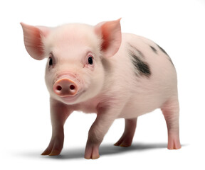 Pig, on isolated background. Generative AI