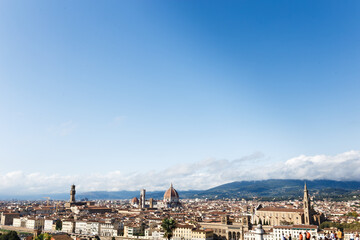Panorama of Florence under the hot summer sun