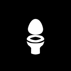 WC hand drawn icon isolated on black background. 