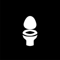 WC hand drawn icon isolated on black background. 