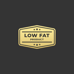 Elegant Low Fat Label Vector or Low Fat Icon Vector Isolated on Dark Background. Suitable for low fat product labels. Best Low fat logo with simple design.