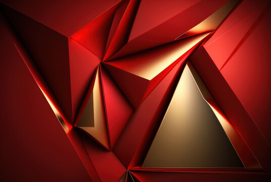 Luxury Graphic Design Red Black Golden Color Background. Generative Ai.