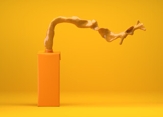 orange juice with splash and drops - 3D Illustration