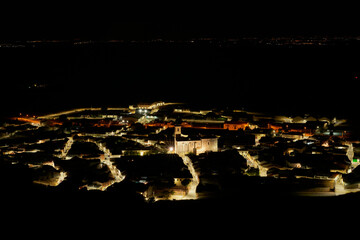 Night view of the town of Almonacid of Toledo, Castilla La Mancha