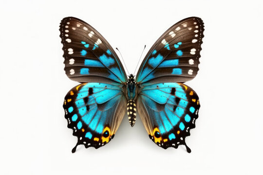 Beautiful bright blue butterfly isolated on white background(Generative AI)