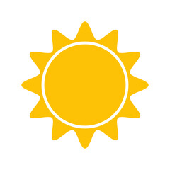 Sun icon. Summer season and weather theme. Isolated design. Vector illustration