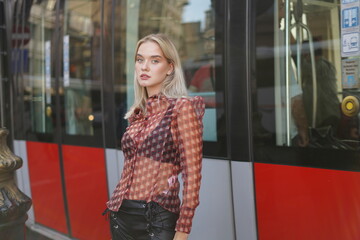 a beautiful day with Olga in street