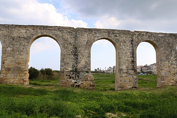 Fototapeta na wymiar Kamares antique aqueduct in Larnaca, Cyprus
