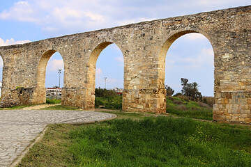 Fototapeta na wymiar Kamares antique aqueduct in Larnaca, Cyprus